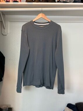 Men's Grey Thermal Long-Sleeve Shirt